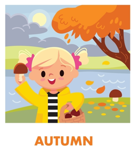 girl in autumn scene and coat