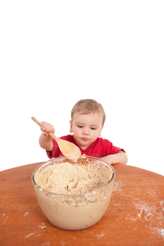 stirring cake mixture