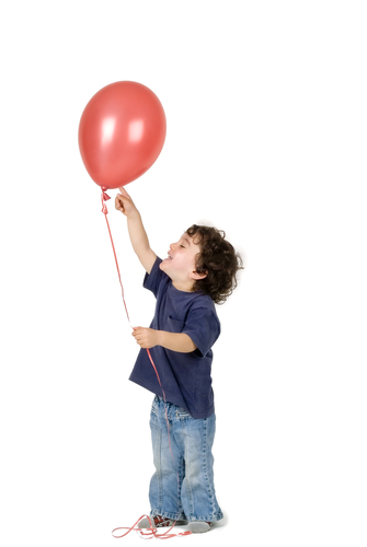 boy with a red balloon