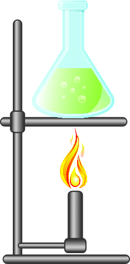 Bunsen burner heating liquid