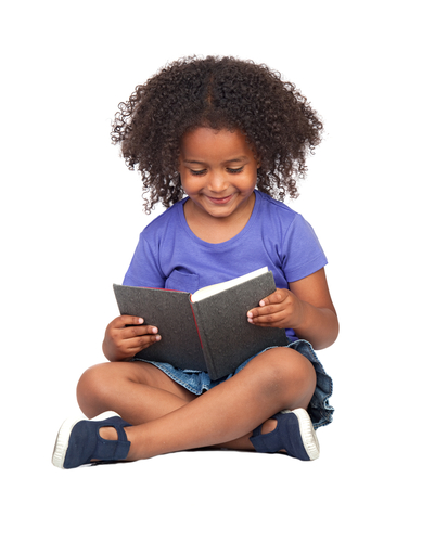 little girl reading