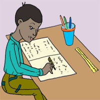 boy writing