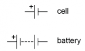 circuit symbols for cell and battery