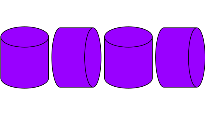 cylinders in different positions