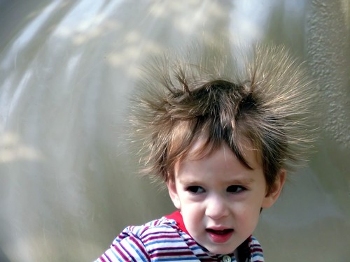 Static electricity causing hair to stand up