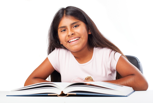 girl reading a book