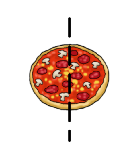 pizza split in half