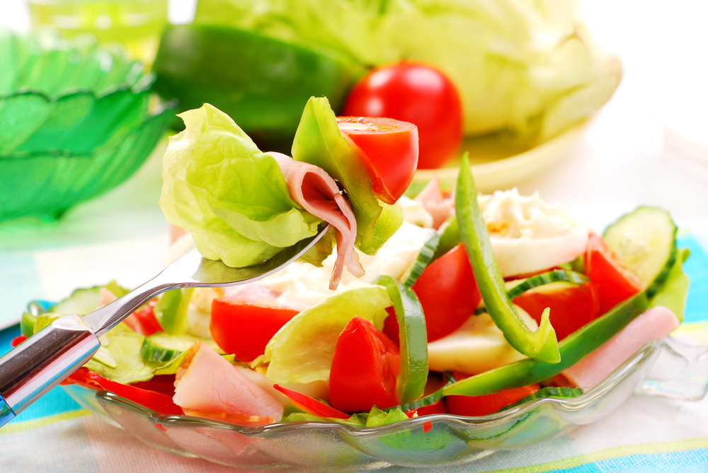 Salad with lettuce and radishes