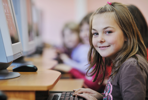 girl on computer