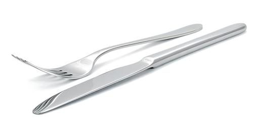 metal knife and fork