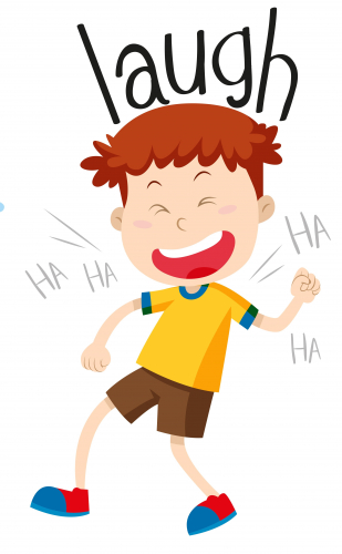 a boy laughing