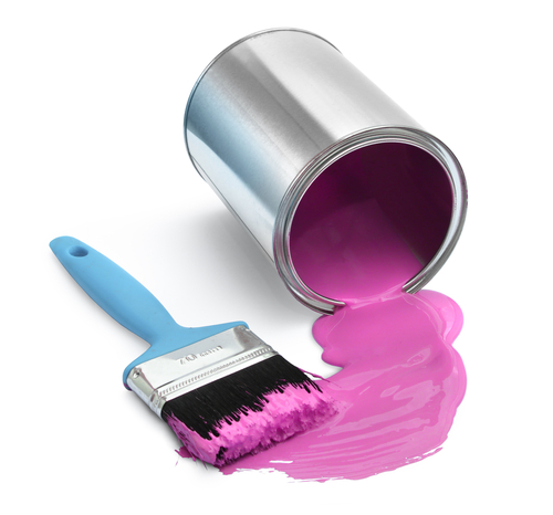 pink paint tin