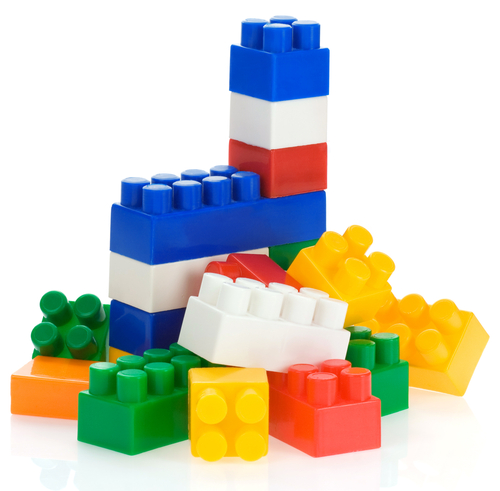 plastic toy bricks