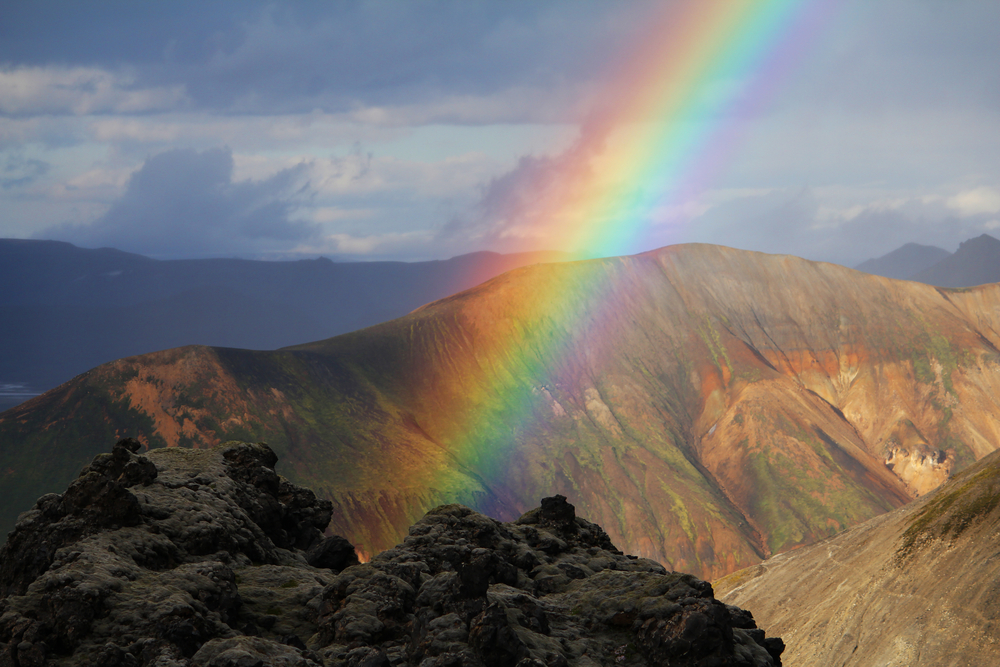 rainbow on mountain