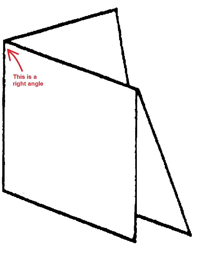 paper folded to make a right angle