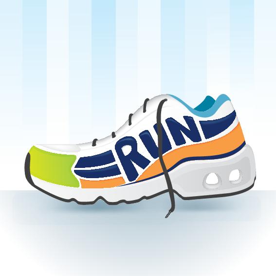 running shoe cartoon