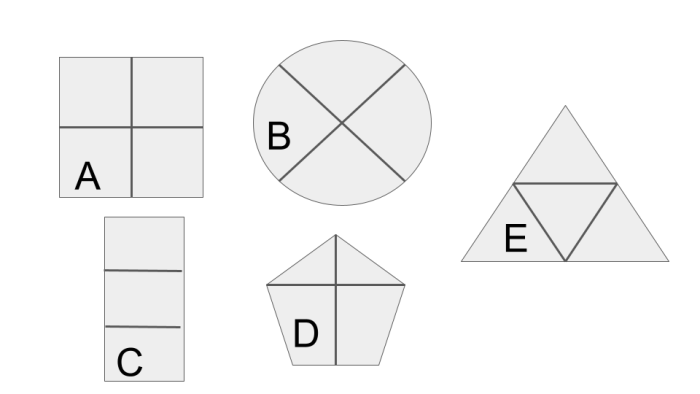 shapes split into parts