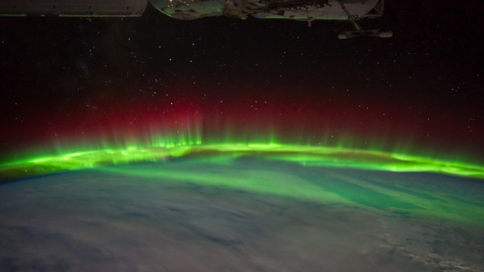 northern lights seen from space