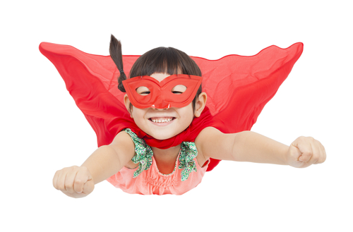 superhero girl flying