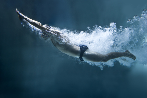 Swimmer underwater