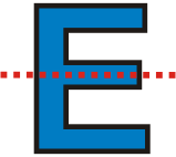 Letter E line of symmetry