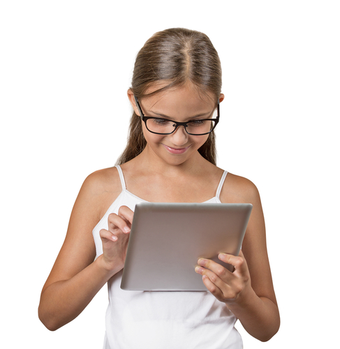 teenager using tablet
