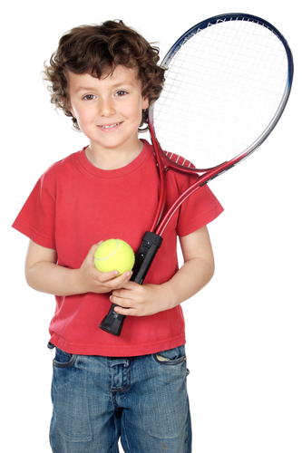 Boy with tennis racket