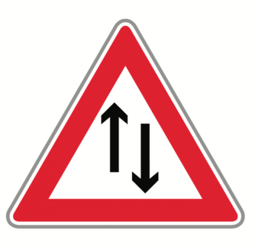 Two way traffic sign