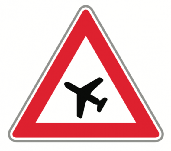 Low flying plane sign