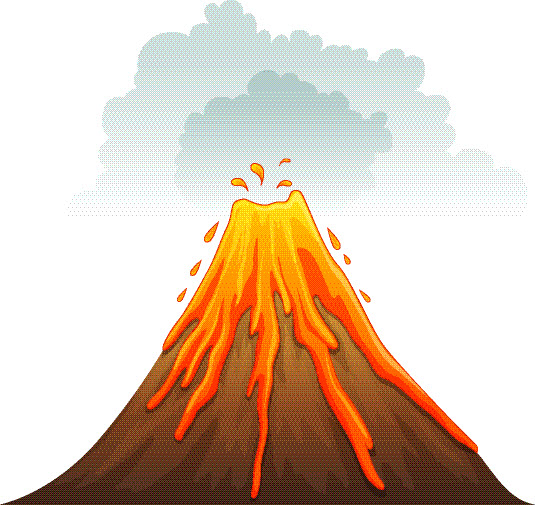 Illustration of a volcano erupting - stock vector