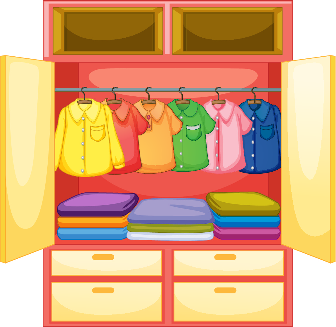wardrobe of clothes