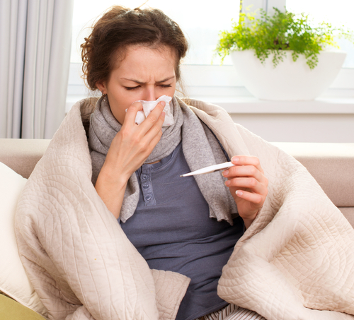 Image of lady with a cold