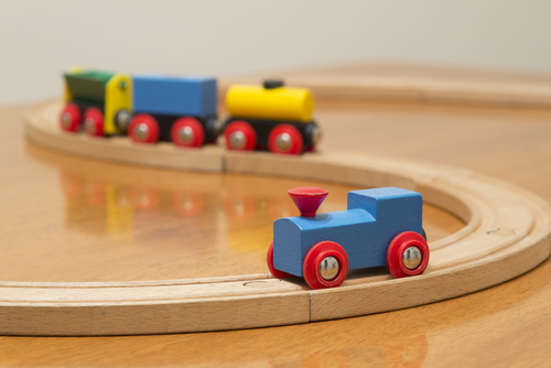 wooden train set